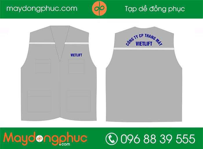 May áo gile đồng phục Công ty CP Thang máy Vietlift | May ao gile bao ho