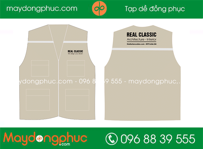 May áo gile Công ty kiến trúc nội thất Real Classic | May ao gile dong phuc