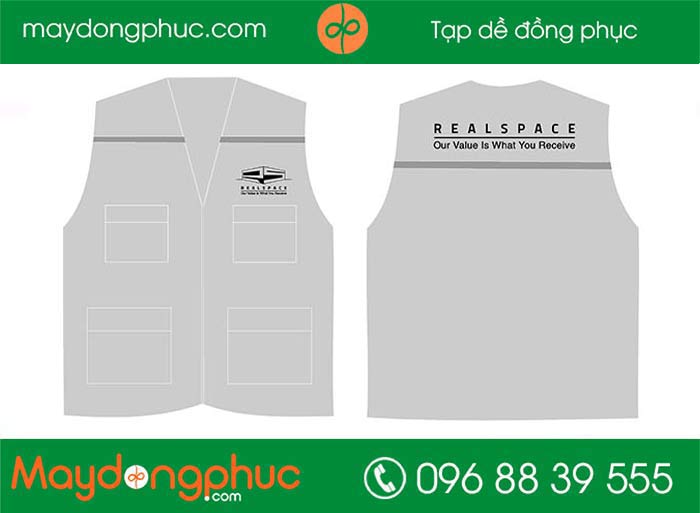 May áo gile đồng phục công ty Real Space | May ao gile dong phuc