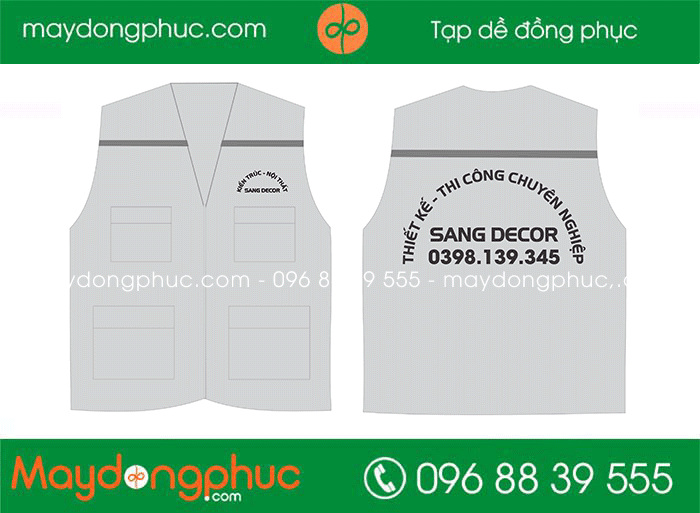 May áo gile Công ty Kiến trúc Thiết kế Sang Decor | May ao gile dong phuc