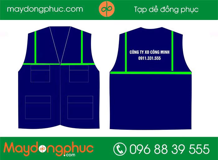 May áo gile đồng phục Công ty XD Công Minh | May ao phong dong phuc