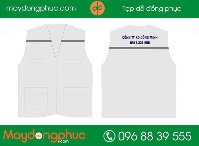 May áo gile đồng phục Công ty XD Công Minh | May ao phong dong phuc