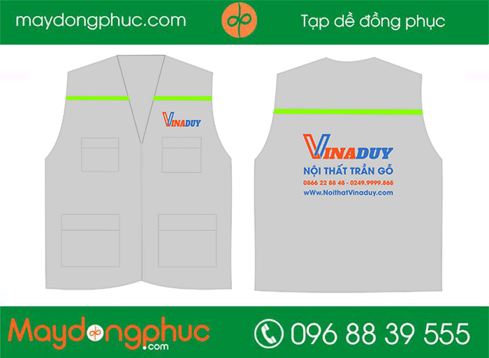 May áo gile nội thất trần gỗ Vinaduy | May ao gile dong phuc