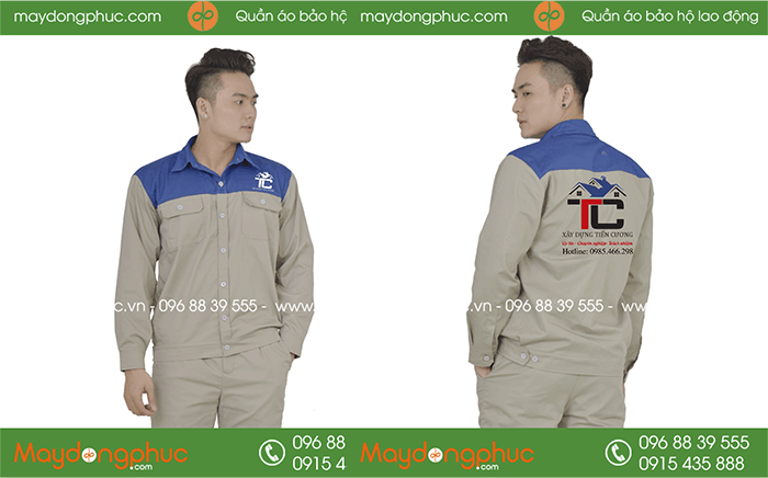 May đồng phục bảo hộ Công ty Xây dựng Tiến Cương | May dong phuc bao ho