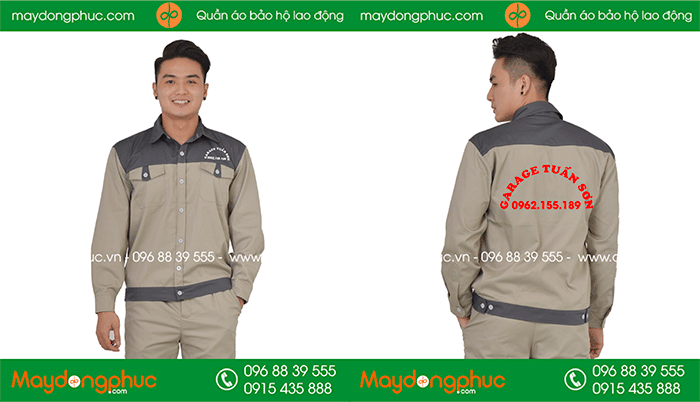 May đồng phục bảo hộ Garage Tuấn Sơn | May dong phuc bao ho