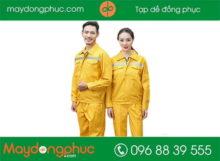 May đồng phục bảo hộ màu vàng | May ao bao ho dong phuc