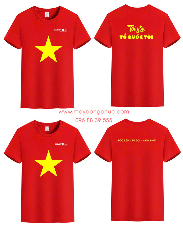 May Áo cờ đỏ sao vàng Bảo hiểm nhân thọ BaoViet Life | May ao co do sao vang