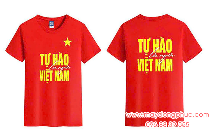 May Áo cờ đỏ sao vàng in Tự hào là người Việt Nam | May ao co do sao vang