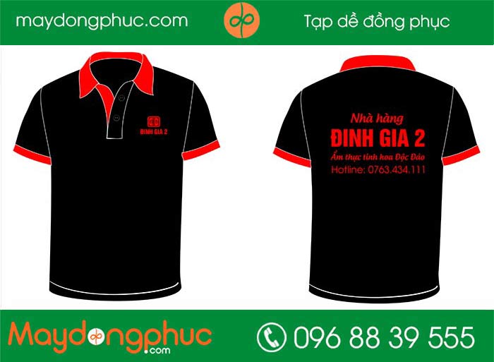 May áo phông Nhà hàng Đinh Gia 2 | May ao phong dong phuc