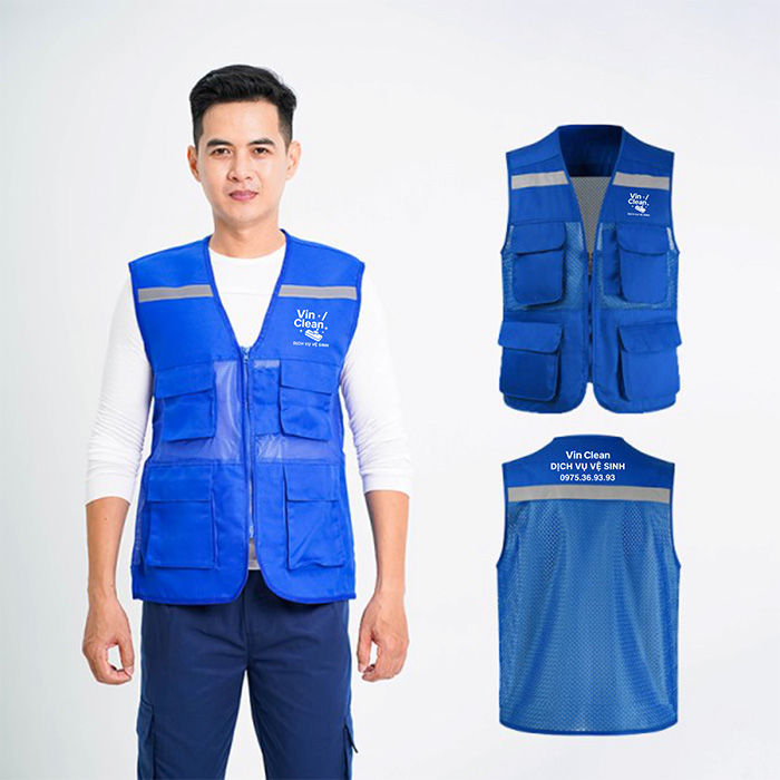 May áo gile Công ty Dịch vụ vệ sinh Vin Clean | May ao gile dong phuc