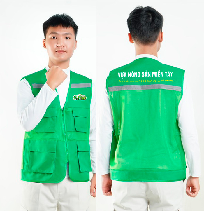 May áo gile Vựa nông sản miền Tây SHD | May ao gile dong phuc