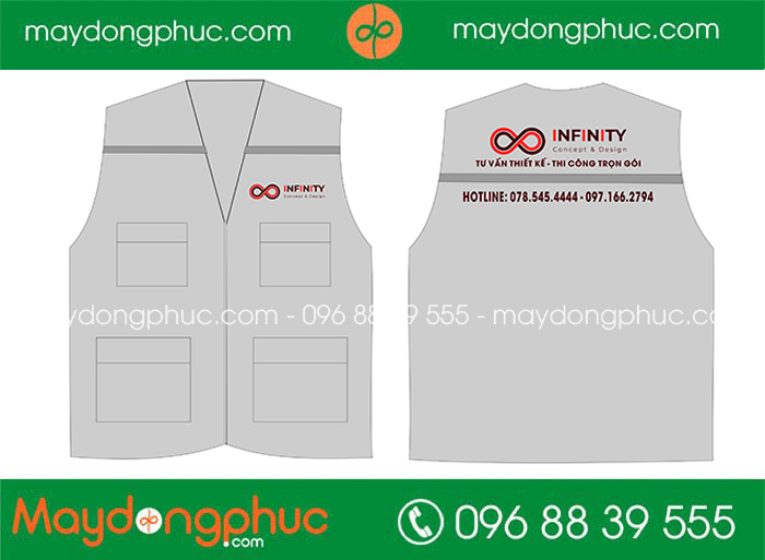 May áo gile màu xám Công ty Infinity Concept & Design | May ao gile dong phuc