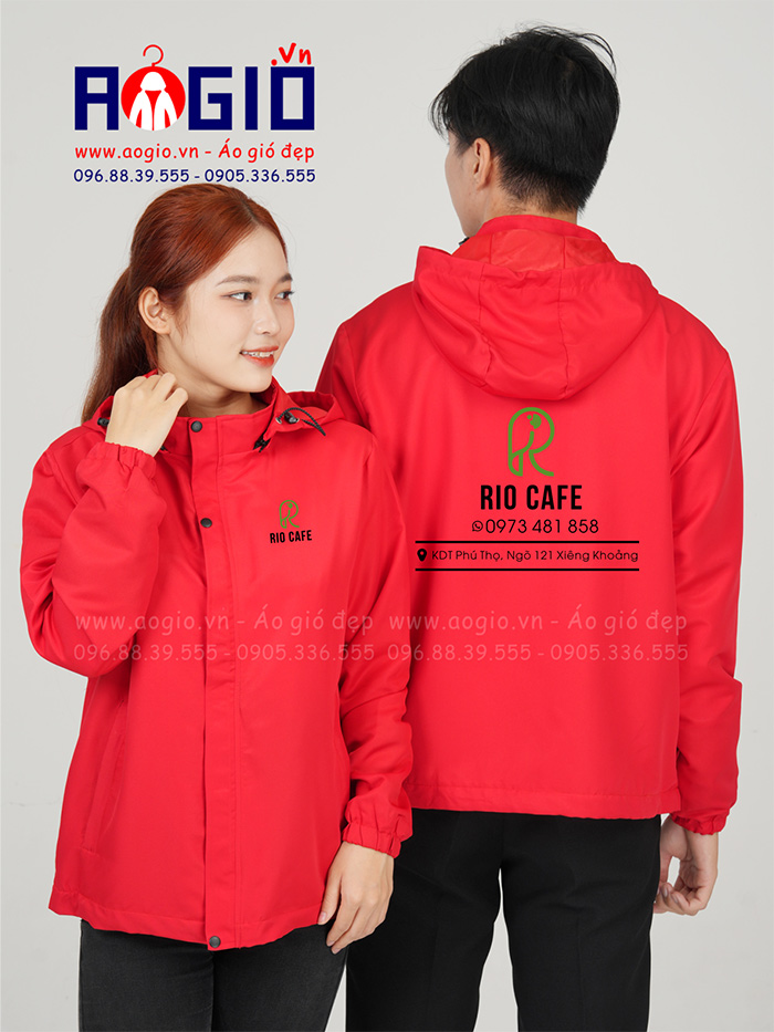 May áo gió đồng phục Quán Rio Cafe | May ao khoac dong phuc