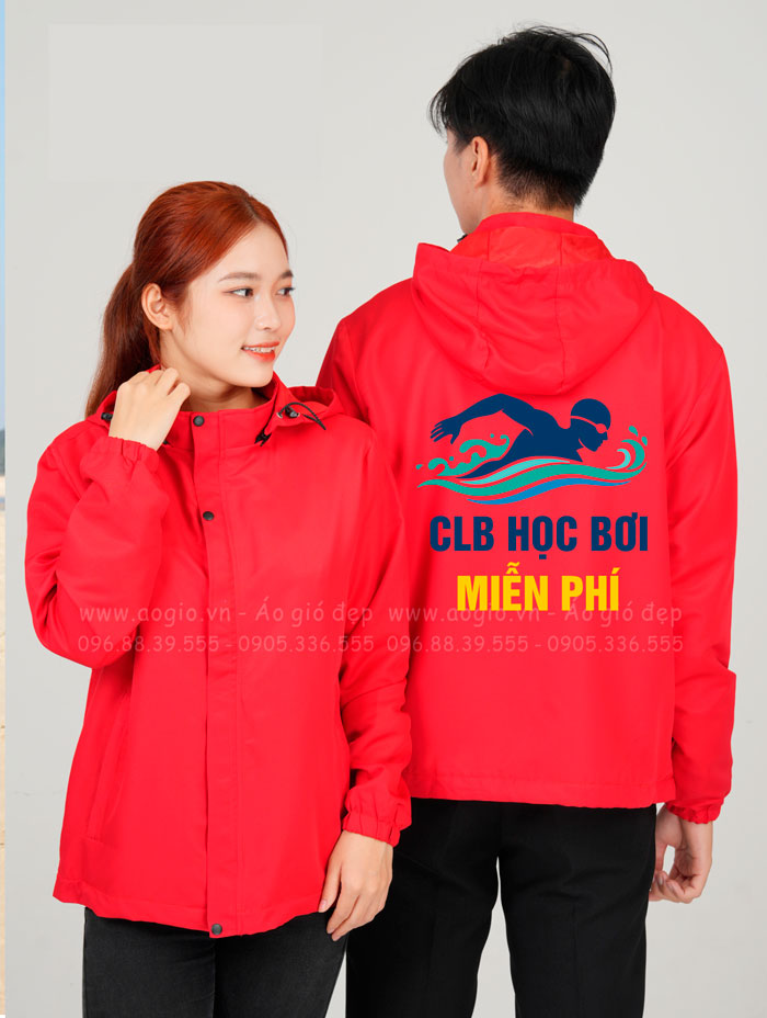 May áo khoác gió Câu lạc bộ học bơi miễn phí | May ao khoac dong phuc