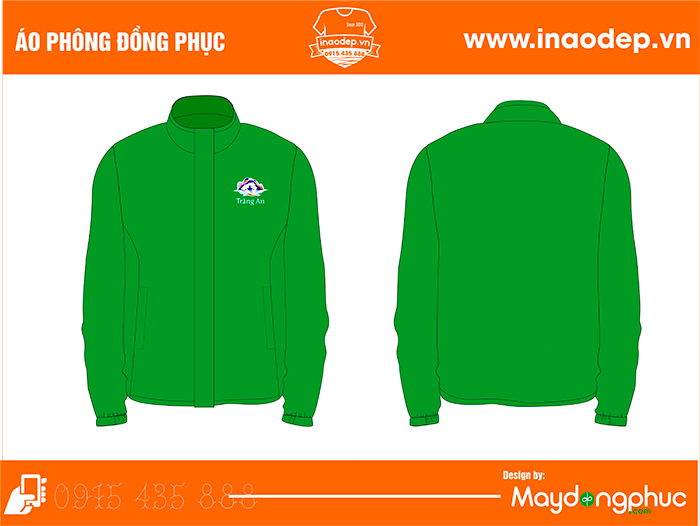 May áo khoác màu xanh lá cây Công ty Tràng An | May ao khoac dong phuc