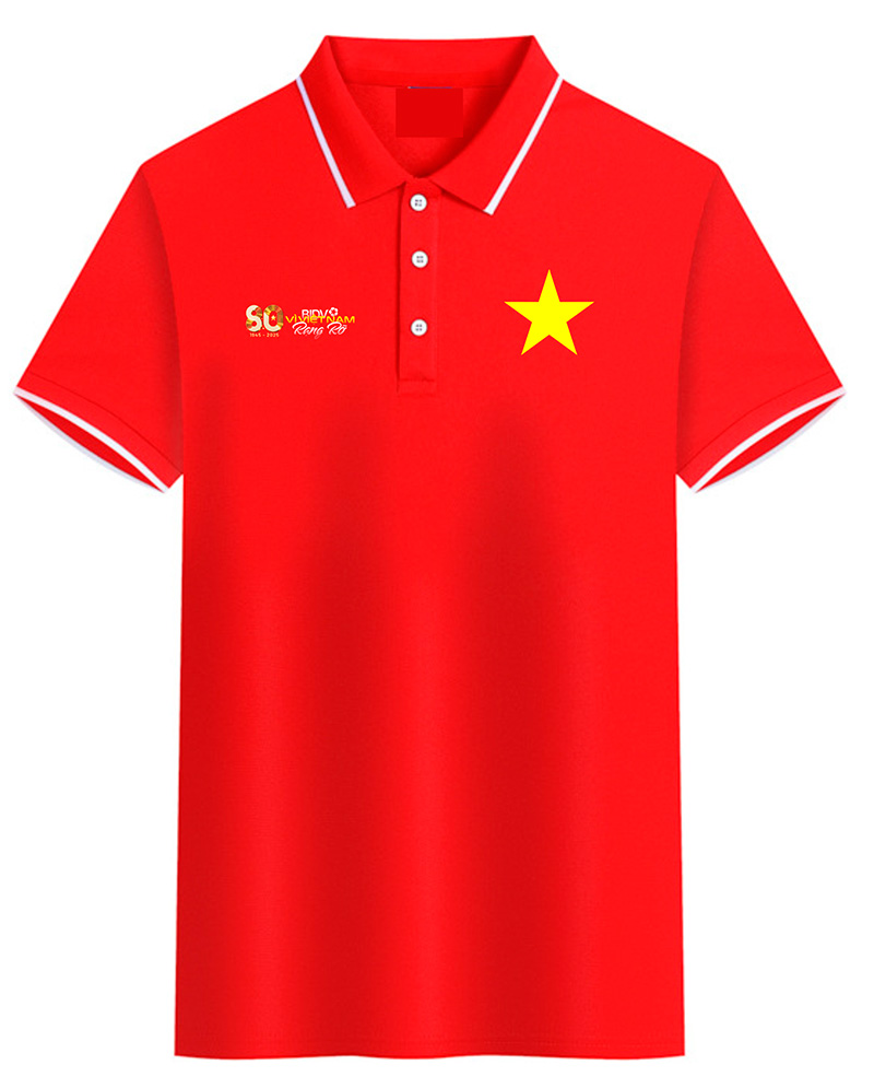 May áo cờ đỏ sao vàng BIDV - Vì Việt Nam rạng rỡ | May ao phong dong phuc