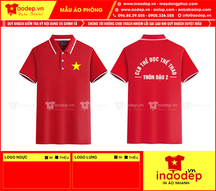 May áo phông CLB Thể dục Thể thao Thôn Dậu 2 | May ao phong dong phuc