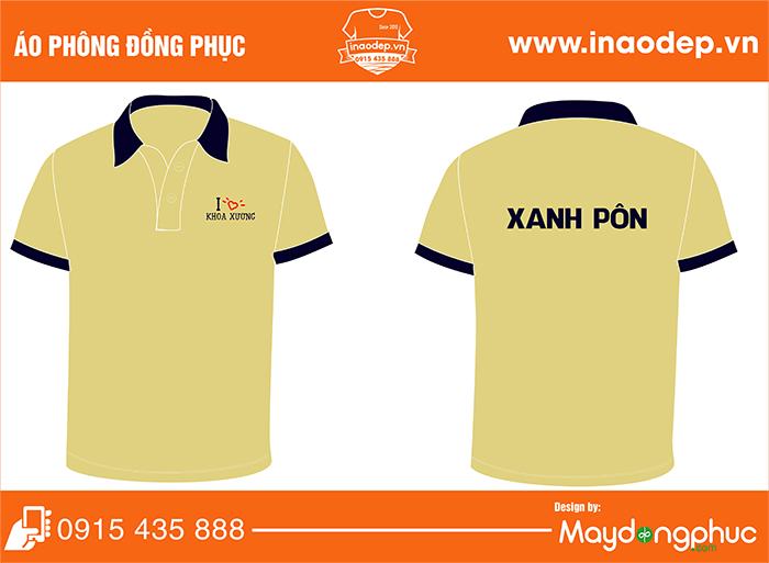 May áo phông I love Khoa Xương - Xanh Pôn | May ao phong dong phuc
