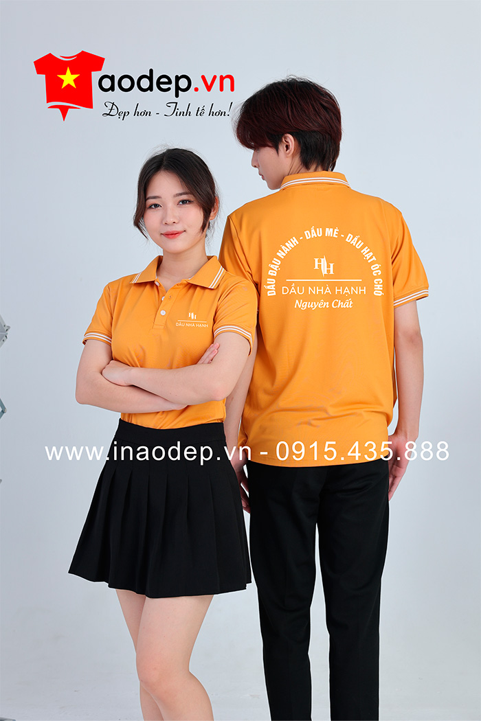 May áo phông đồng phục Dầu Nhà Hạnh | May ao phong dong phuc