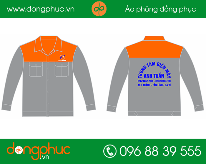 May đồng phục bảo hộ trung tâm điện máy Anh Tuấn | In ao cong ty