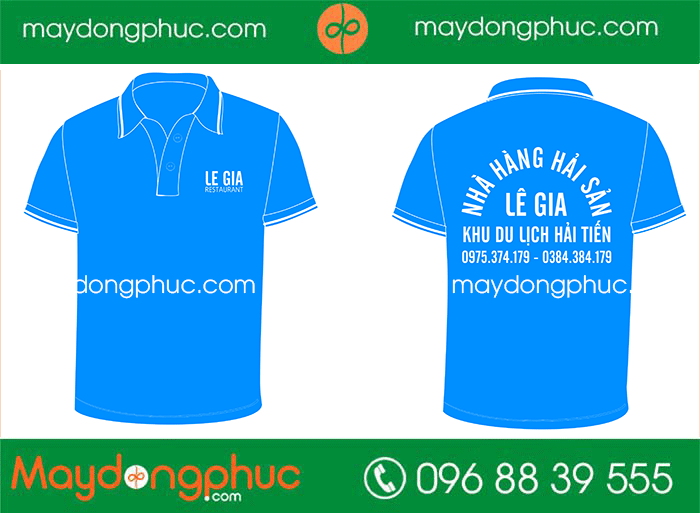 May áo phông Nhà hàng Hải sản Lê Gia | May ao phong dong phuc