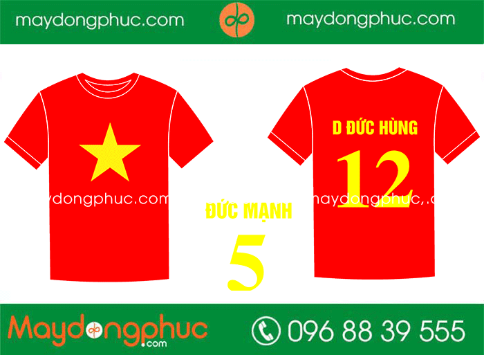  May áo cờ đỏ sao vàng Số 12 D Đức Hùng | May ao phong dong phuc