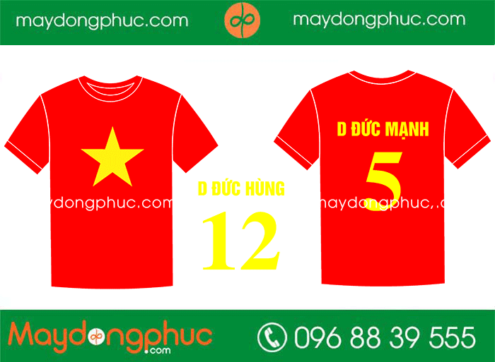 May áo cờ đỏ sao vàng Số 5 D Đức Mạnh | May ao phong dong phuc