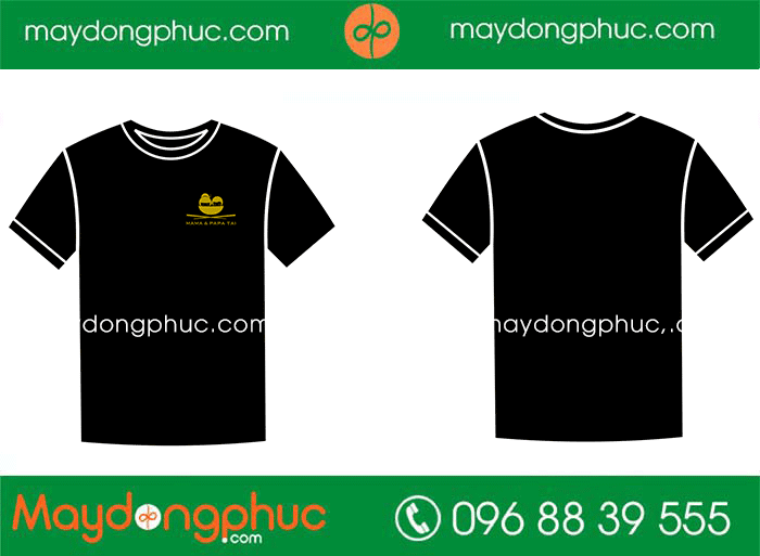 May áo cổ tròn Quán Mama & Papa Tai | May ao phong dong phuc