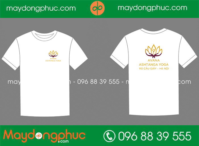 May áo cổ tròn Trung tâm Yoga Avana Ashtanga | May ao phong dong phuc