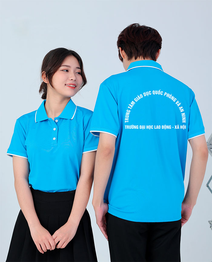 May áo phông Trung tâm Giáo dục Quốc phòng và An ninh Trường Đại học Lao động - Xã hội | May ao phong dong phuc