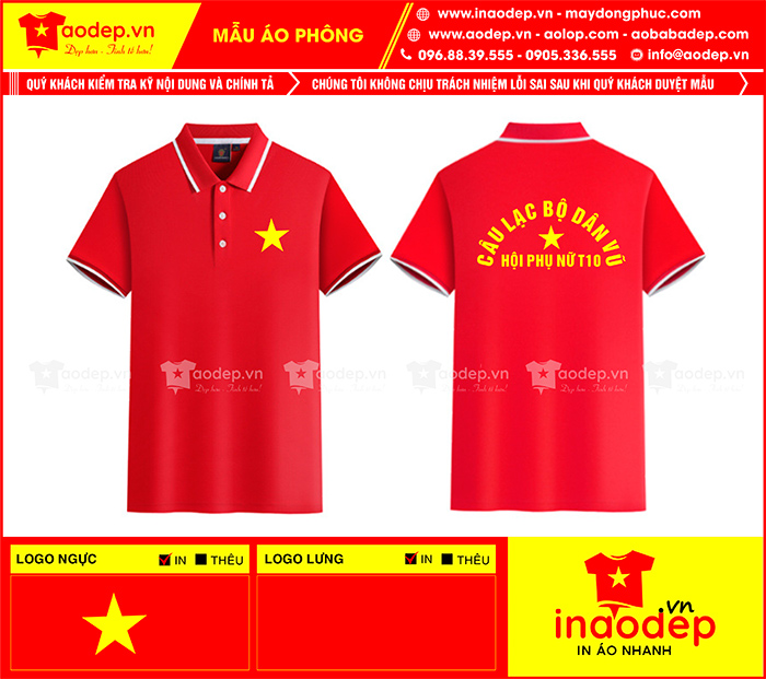 May áo phông Câu lạc bộ dân vũ Hội phụ nữ T10 | May ao phong dong phuc