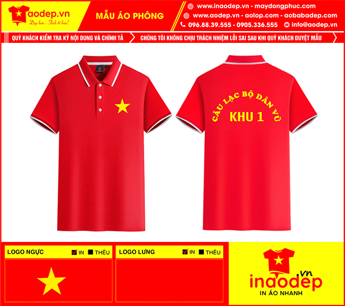 May áo phông Câu lạc bộ dân vũ Khu 1 | May ao phong dong phuc