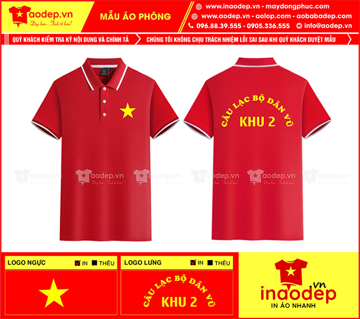May áo phông Câu lạc bộ dân vũ Khu 2 | May ao phong dong phuc