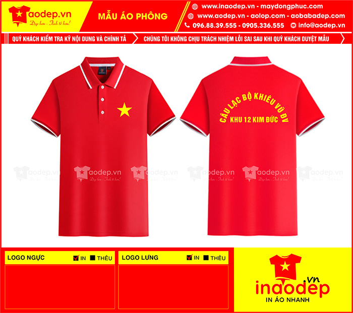 May áo phông Câu lạc bộ khiêu vũ ĐV Khu 12 Kim Đức | May ao phong dong phuc