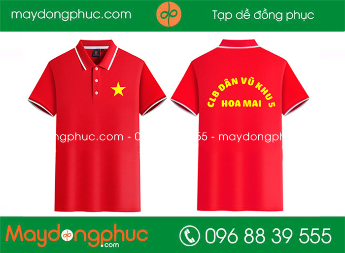 May áo phông CLB Dân vũ Khu 5 Hoa Mai | May ao phong dong phuc
