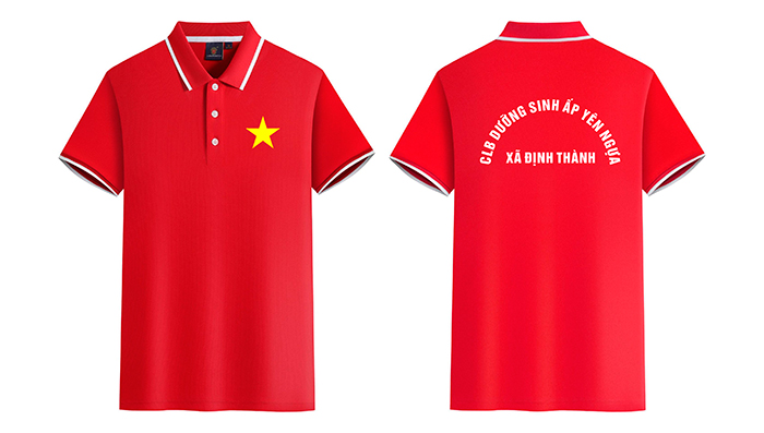 May áo phông CLB Dưỡng sinh Ấp Yên Ngựa Xã Định Thành | May ao phong dong phuc