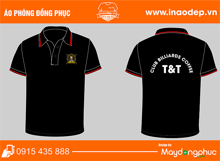 May áo phông Club Billards Coffee T&T | May ao phong dong phuc