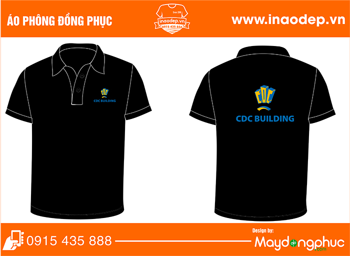 May áo phông cổ bẻ CDC Building | May ao phong dong phuc