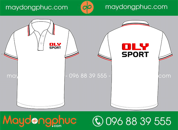 May áo phông cổ bẻ CLB Oly Sport | May ao phong dong phuc
