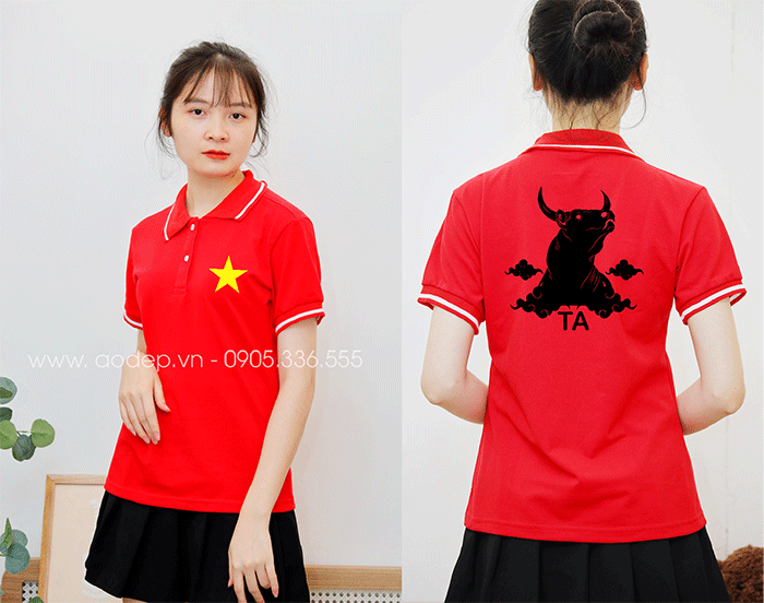 May áo phông cờ đỏ sao vàng TA | May ao phong dong phuc