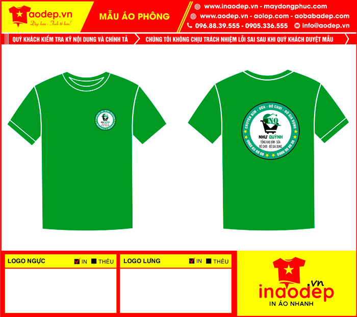 May áo phông cổ tròn Hệ thống Shop Như Quỳnh | May ao phong dong phuc