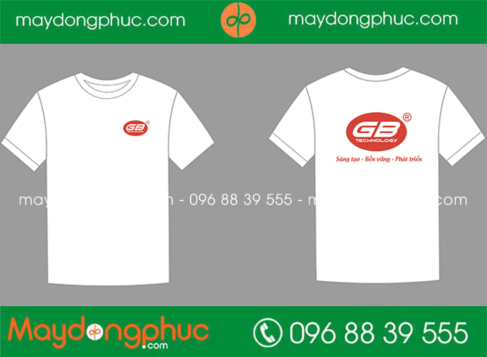 May áo phông cổ tròn Công ty công nghệ GB | May ao phong dong phuc
