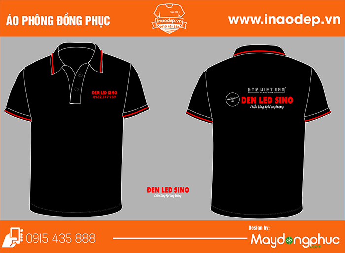 May áo phông Công ty Den Led Sino | May ao phong dong phuc