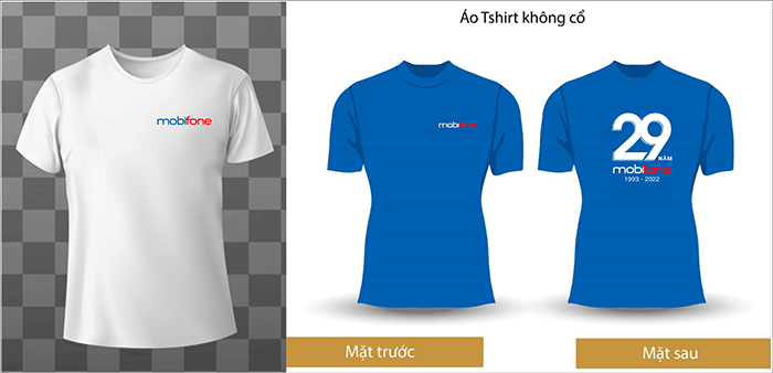 May áo phông đồng phục  cổ tròn Công ty Mobifone | May ao phong dong phuc