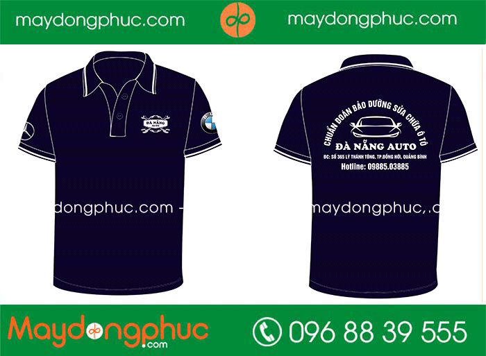 May áo phông Cửa hàng sửa chữa ô tô Đà Nẵng Auto | May ao phong dong phuc