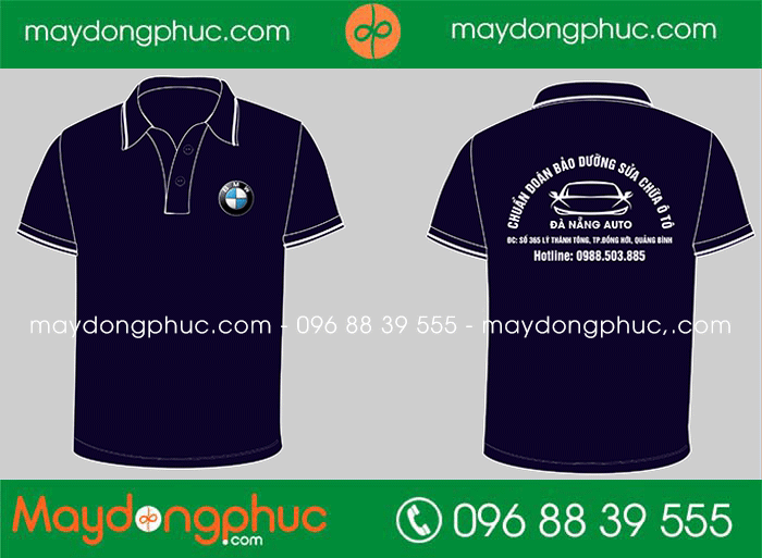 May áo phông Cửa hàng sửa chữa ô tô Đà Nẵng Auto | May ao phong dong phuc