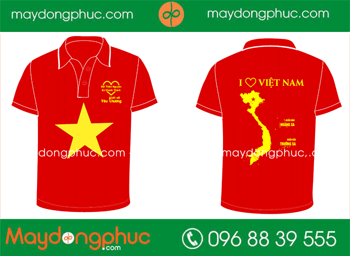 May áo phông Đội thiện nguyện Xã Khánh Thành | May ao phong dong phuc
