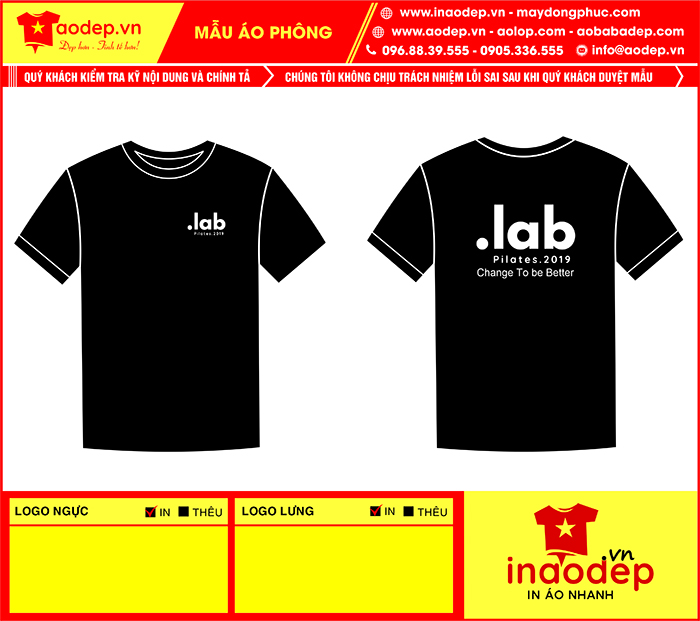 May áo phông đồng phục Lab Pilates.2019 | May ao phong dong phuc