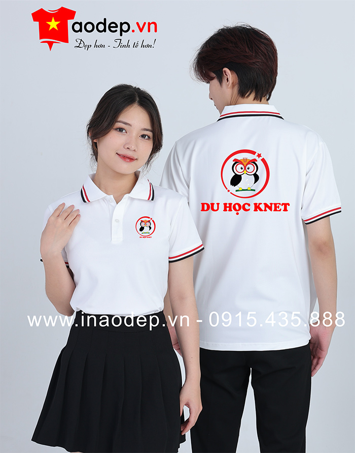 May áo phông đồng phục Du học Knet | May ao phong dong phuc