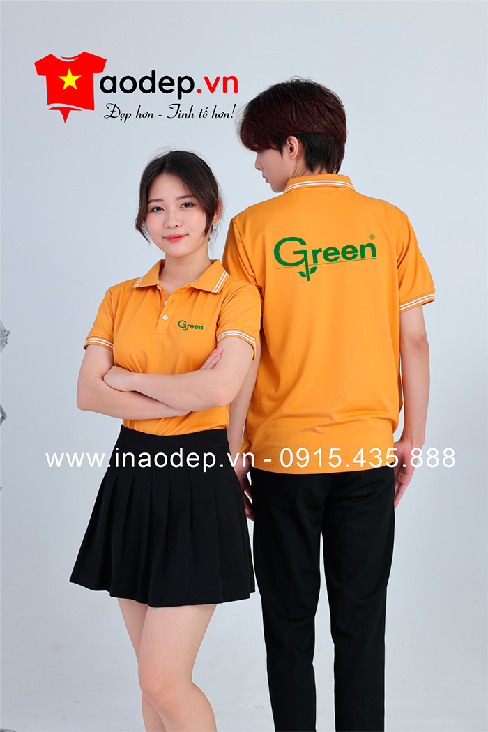 May áo phông đồng phục Green | May ao phong dong phuc